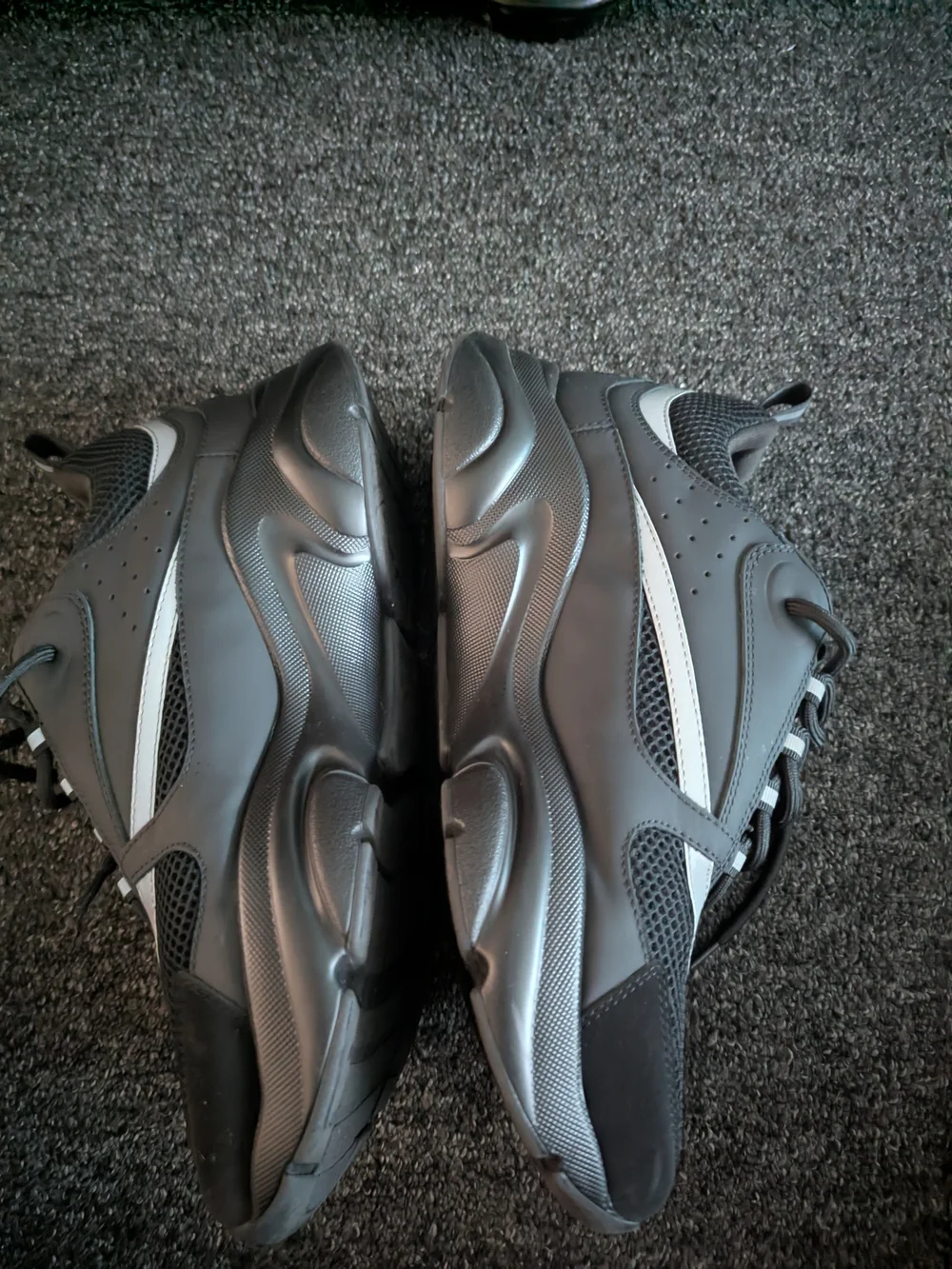 Dior Black Athletic Sneakers with Silver Trim